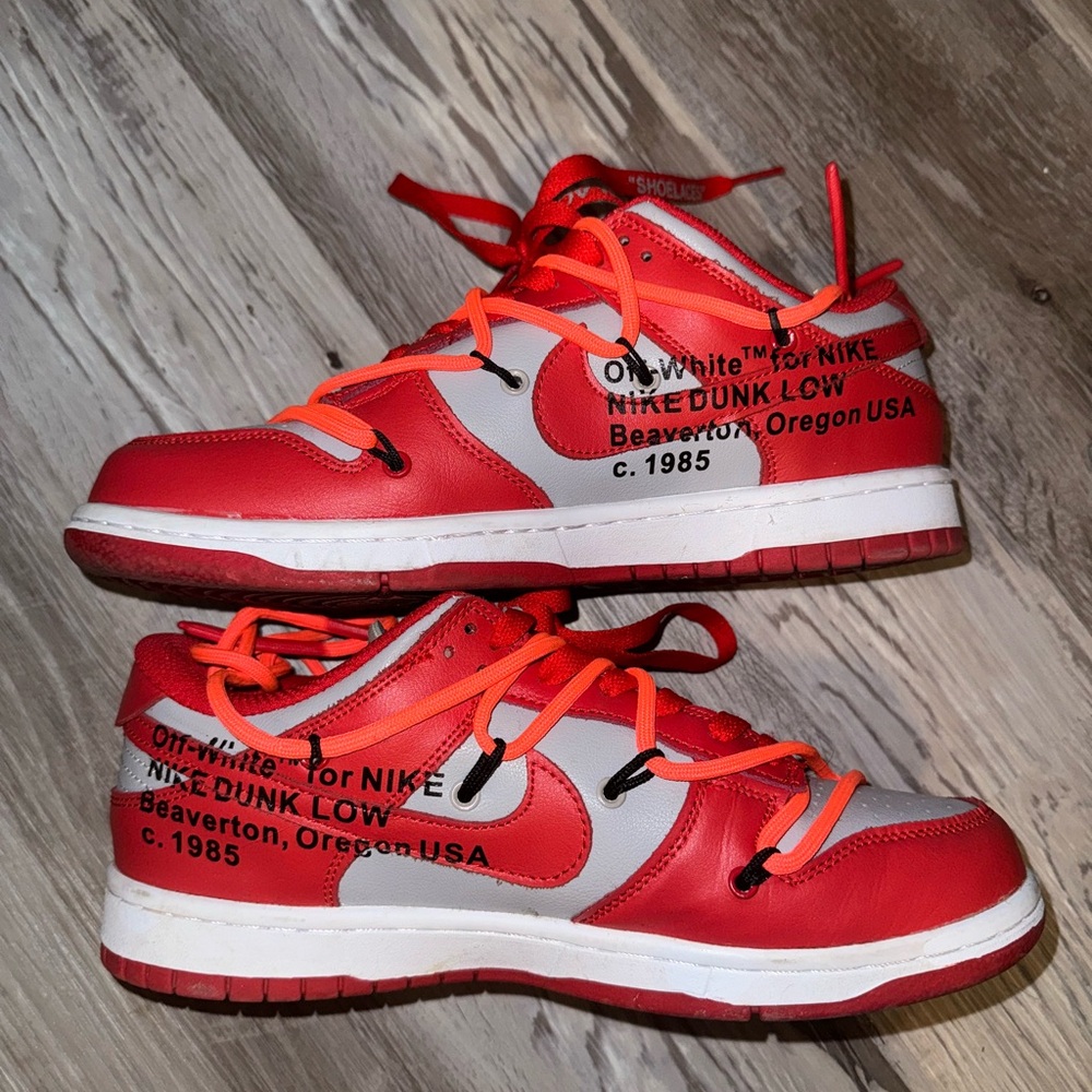 Off-White Red and White Sneakers ( NO BOX )